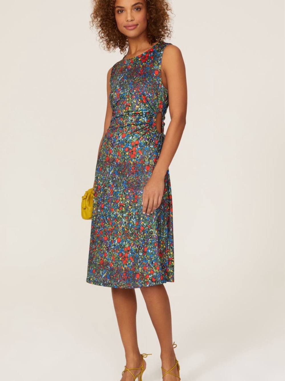Louna~Floral Sleeveless Midi Dress w/ subtle side cutouts~Size S~$230~